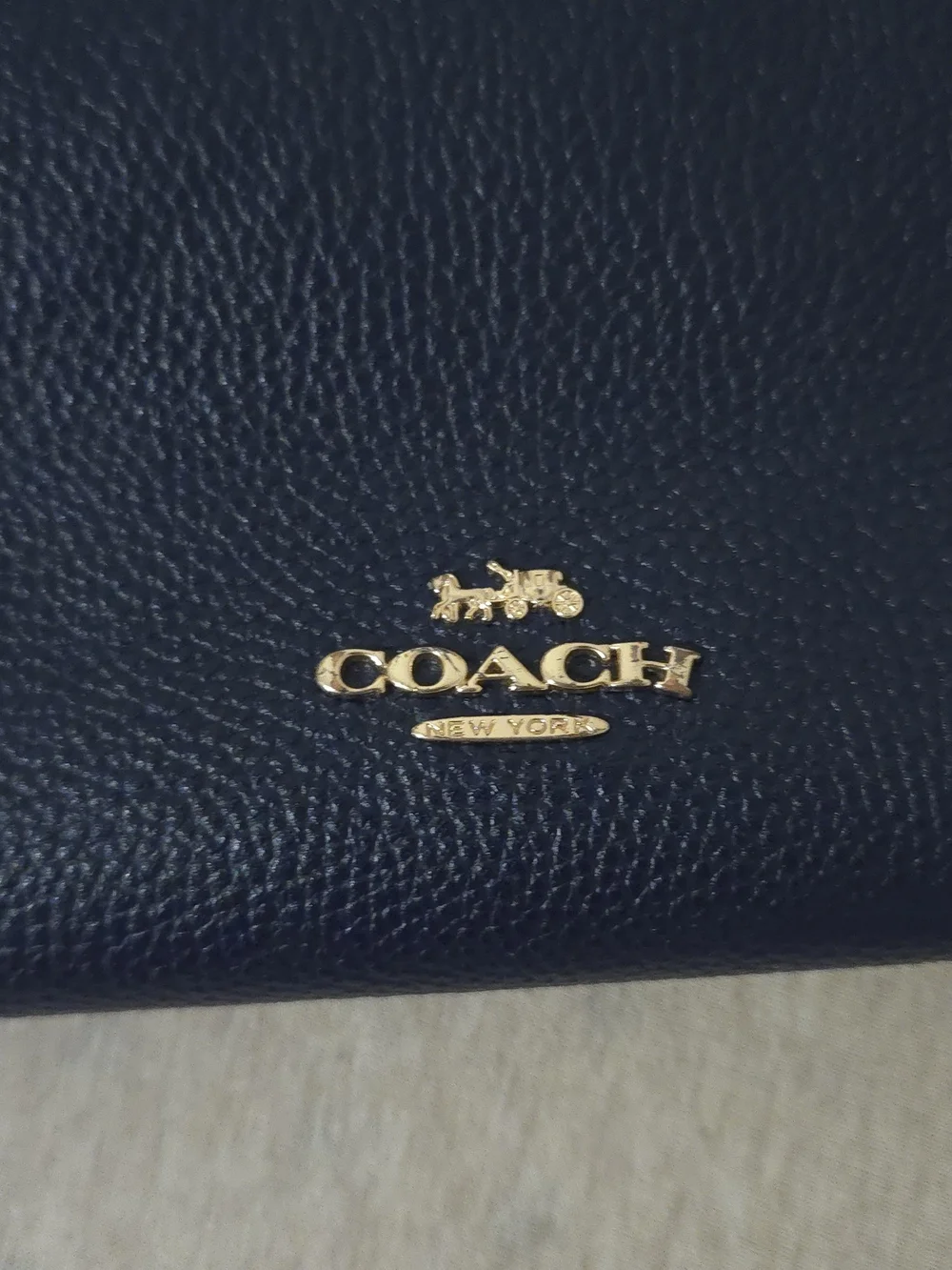 Coach Navy Leather Shoulder Bag